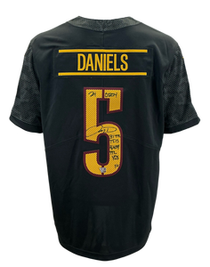 Jayden Daniels Washington Commanders Autographed Nike Black Game Jersey /10