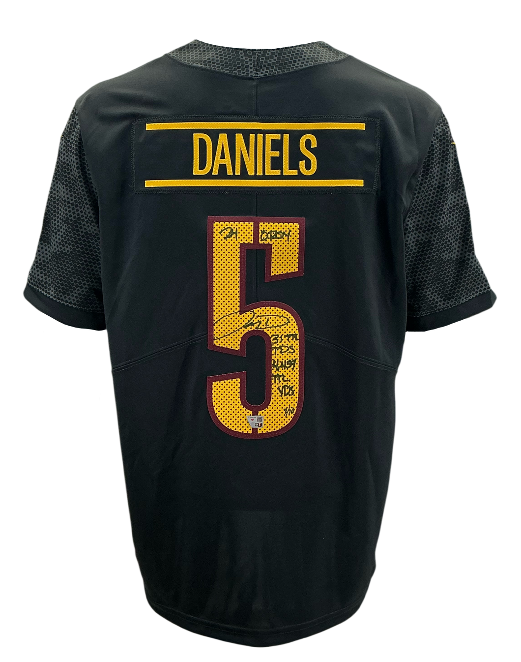 Jayden Daniels Washington Commanders Autographed Nike Black Game Jersey /10