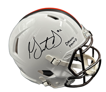 Cleveland Browns Grant Delpit Hand Signed Autographed 2023 ON FIELD ALTERNATE STYLE SPEED AUTHENTIC HELMET INSCRIBED “Dawg Pound” with JSA COA