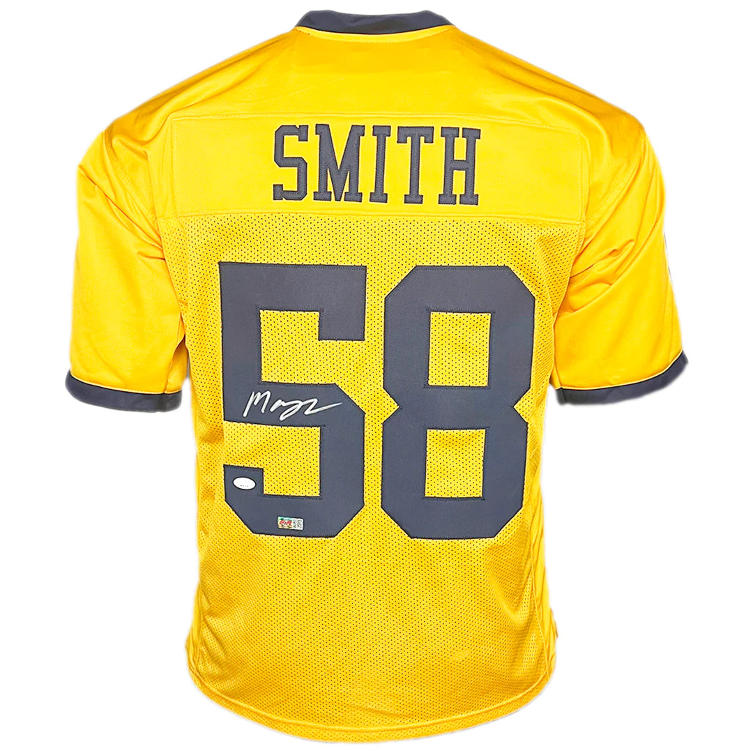 Michigan Wolverines Mazi Smith Hand Signed Autographed Custom Gold Jersey with JSA COA