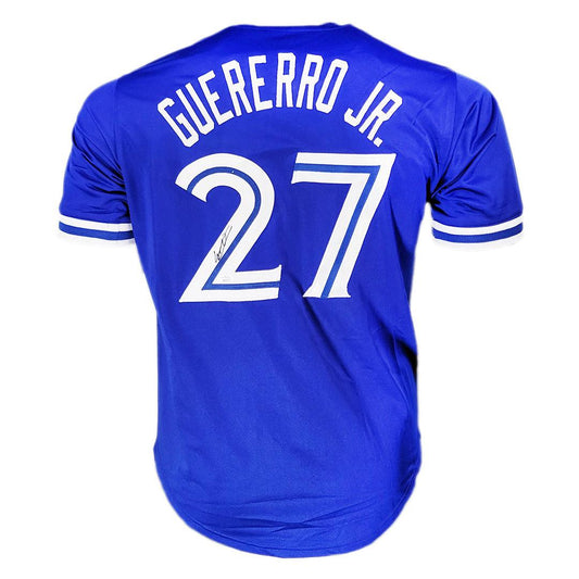 Toronto Blue Jays Vladimir Guerrero Jr.  Hand Signed Autographed Custom Blue Jersey with JSA COA