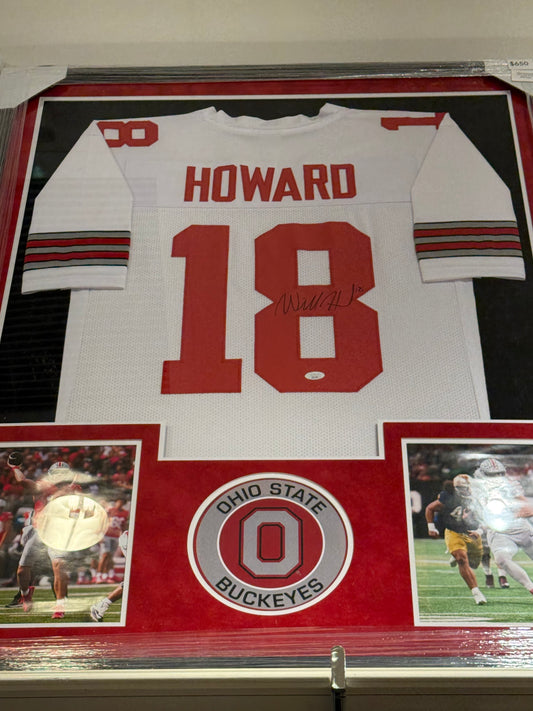 The Ohio State Buckeyes Will Howard Signed Autographed Jersey Custom Framed JSA COA