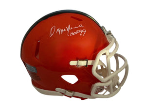 Ozzie Newsome Signed Autographed Cleveland Browns Orange Mini Helmet Signed in White with HOF99 Inscription includes COA