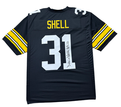 Pittsburgh Steelers Donnie Shell Hand Signed Autographed Custom Jersey HOF 20 Inscription JSA COA