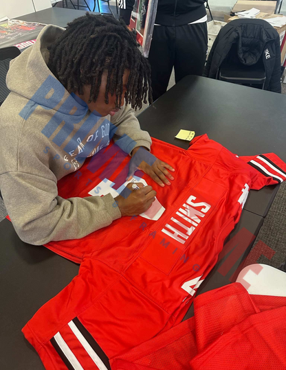 Ohio State Buckeyes Jeremiah Smith Hand Signed Autographed Custom Red Jersey Beckett COA
