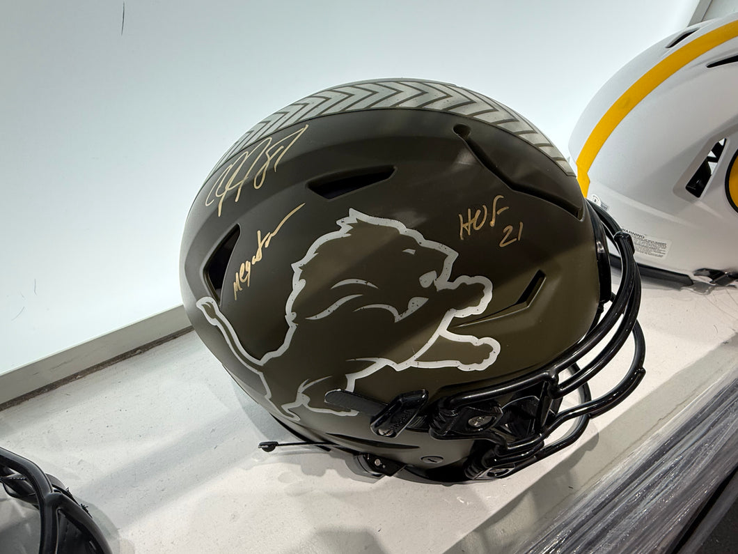 Detroit Lions Calvin Johnson Signed Autographed Full Size Authentic Speed Flex STS Helmet COA