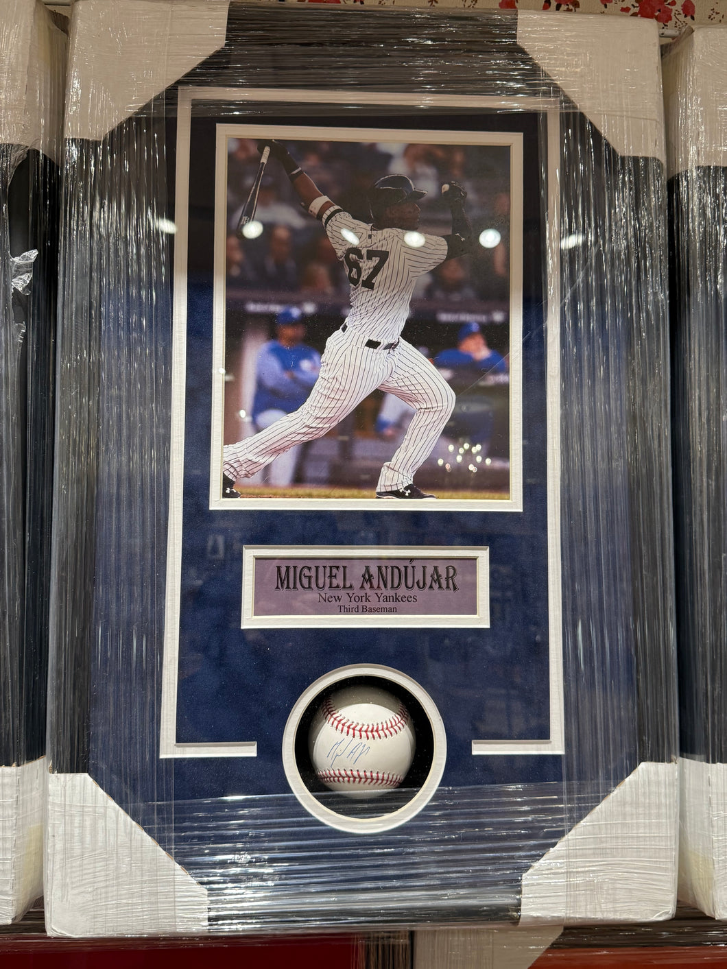 New York Yankees Miguel Andujar Signed Autographed Baseball Custom Framed COA