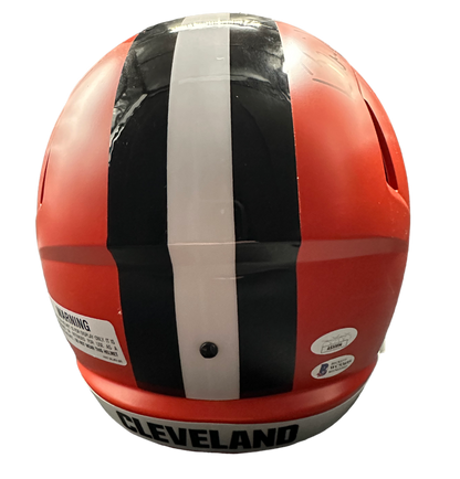 Cleveland Browns Bernie Kosar / Baker Mayfield Hand Signed Autographed Full Size Helmet “Dawg Pound” Inscription with JSA COA