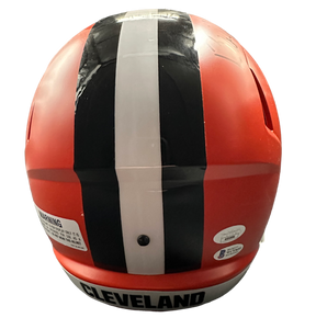 Cleveland Browns Bernie Kosar / Baker Mayfield Hand Signed Autographed Full Size Helmet “Dawg Pound” Inscription JSA COA