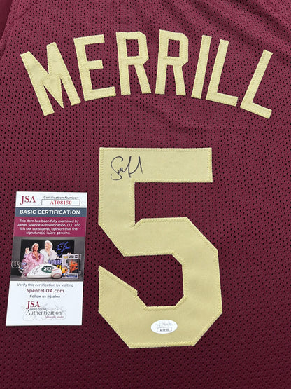 Cleveland Cavaliers Sam Merrill Hand Signed Autographed Custom Maroon Jersey with JSA COA
