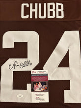 Load image into Gallery viewer, Cleveland Browns Nick Chubb Hand Signed Autographed Custom Jersey JSA COA