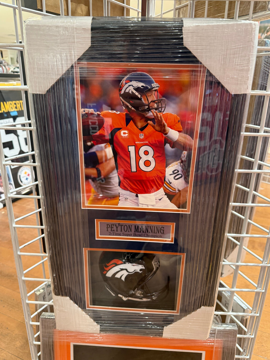 Denver Broncos Peyton Manning Signed Autographed Mini Helmet Custom Framed COA