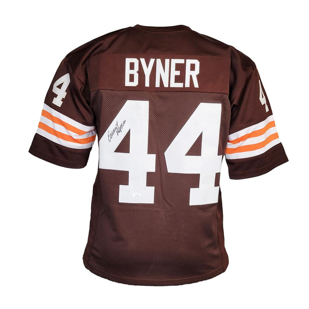 Cleveland Browns Ernest Byner Hand Signed Autographed Custom Brown Jersey with JSA COA