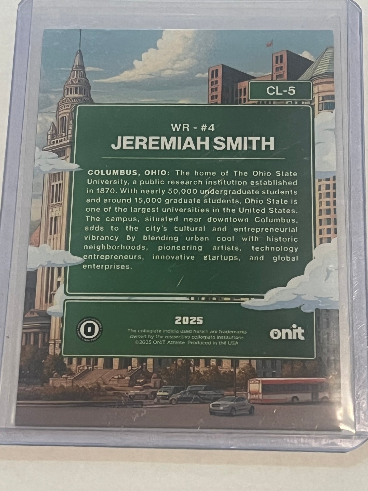 Pre-Sale Jeremiah Smith Hand Signed Autographed 2025 Onit Ohio State City Limits DAY Shimmer Card #CL5