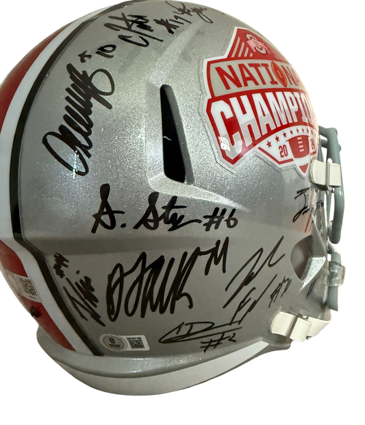 2024 The Ohio State Buckeyes National Champions Team Signed Replica Full Size Helmet BAS, Swau COA