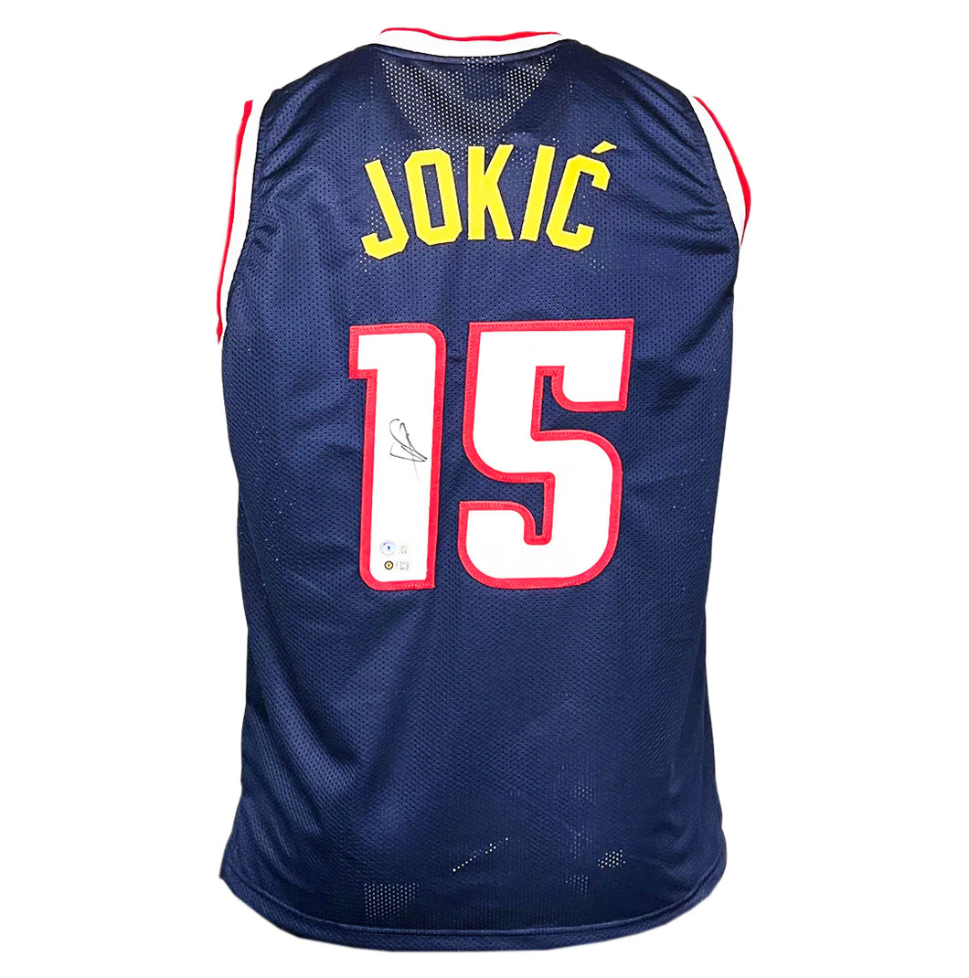 Denver Nuggets Nikola Jokic Hand Signed Autographed Custom Blue Jersey Prime Time Sports Framing