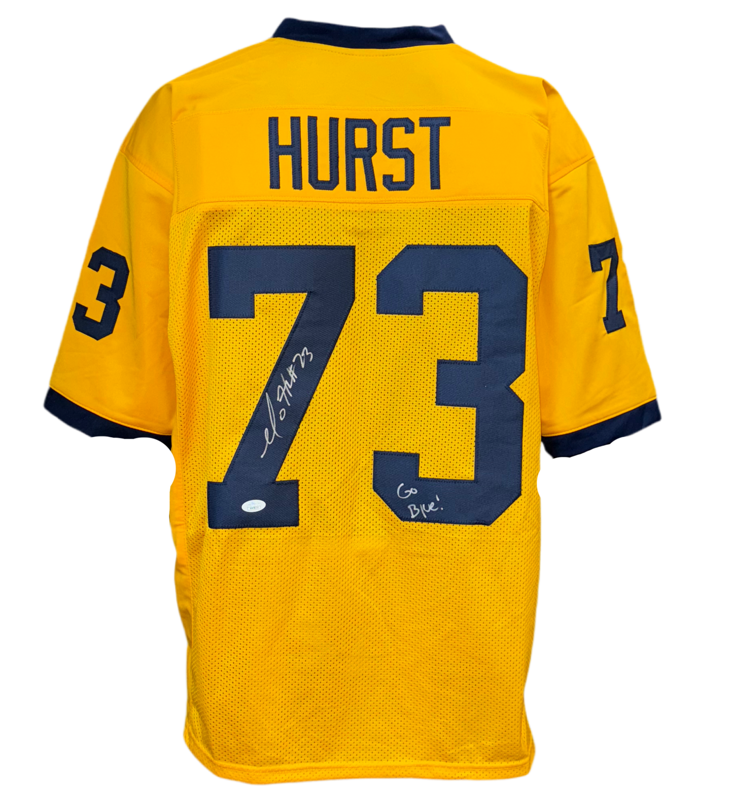 Michigan Wolverines Maurice Hurst Hand Signed Autographed Custom Yellow Jersey with JSA COA