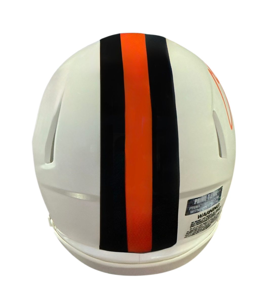 Carson Schwesinger Signed Autographed Cleveland Browns White Alternate Mini Helmet Signed in Black includes COA