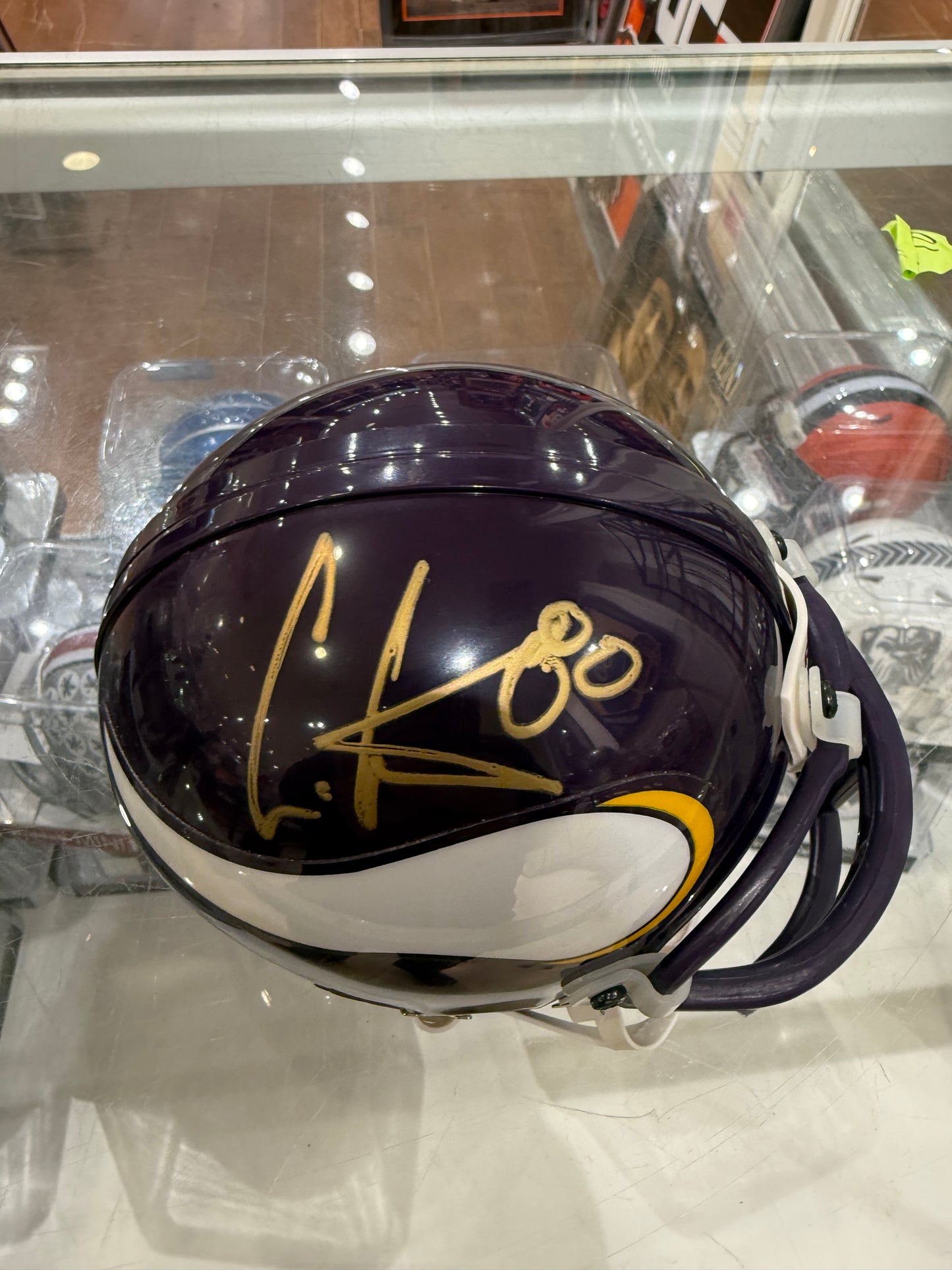 Minnesota Vikings Cris Carter Signed Autographed Mini Helmet COA