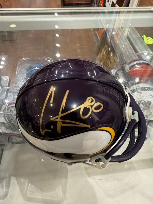 Minnesota Vikings Cris Carter Signed Autographed Mini Helmet COA