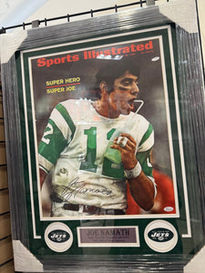 New York Jets Joe Namath Signed Autographed 16x20 Photo Custom Framed JSA COA