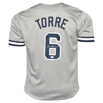 New York Yankees Joe Torre Hand Signed Autographed Custom Gray Jersey with JSA COA