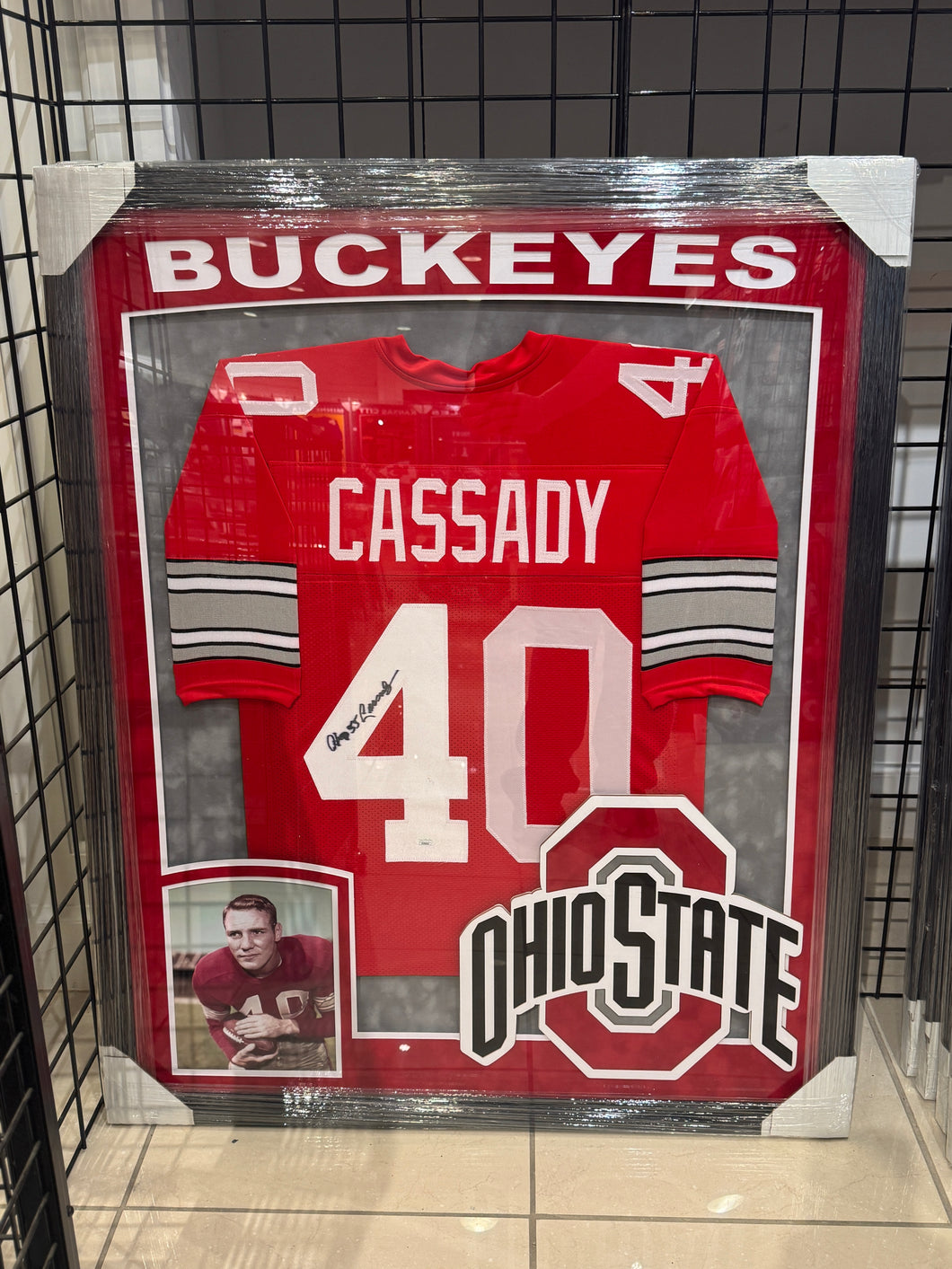 Ohio State Buckeyes Hop Along Cassady Hand Signed Autographed Jersey Custom Framed JSA COA