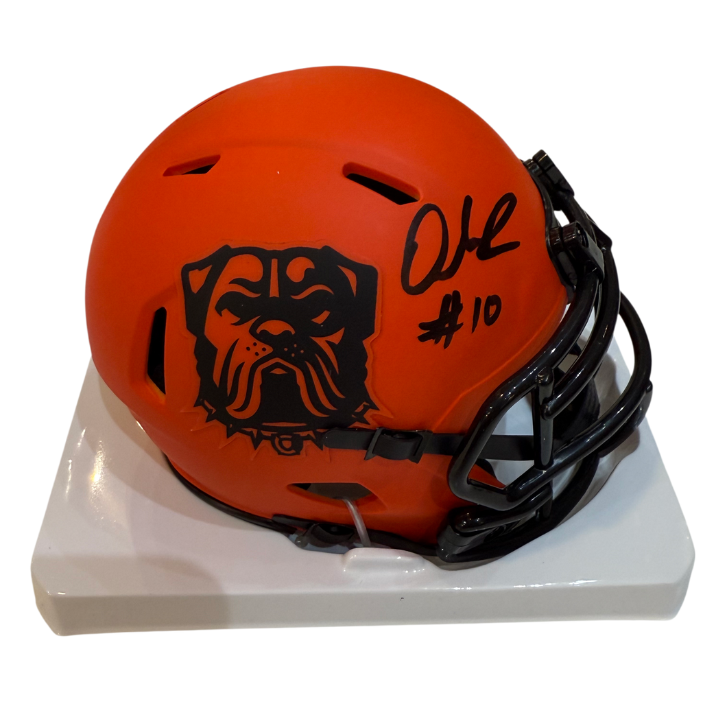 Quinshon Judkins Signed Autographed Cleveland Browns Rave Mini Helmet Swau COA