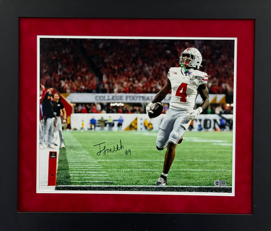 Jeremiah Smith Signed Autographed Ohio State Buckeyes 16x20 Photo Custom Framed Swau COA
