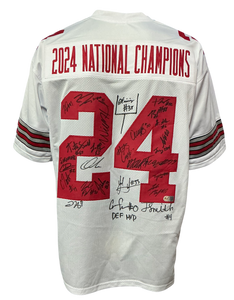 The Ohio State Buckeyes Team Hand Signed Autographed National Championship Custom Jersey 30 Signatures Swau COA