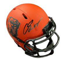 Load image into Gallery viewer, Carson Schwesinger Signed Autographed Cleveland Browns Rave Orange Mini Helmet Signed in Black includes COA