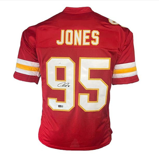 Kansas City Chiefs Chris Jones Hand Signed Autographed Custom Red Jersey JSA COA