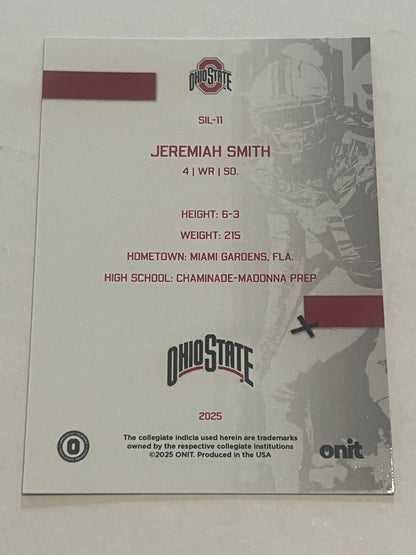 Pre-Sale Jeremiah Smith Hand Signed Autographed 2025 ONIT Athlete Ohio State Buckeyes Silhouette Card SIL-11