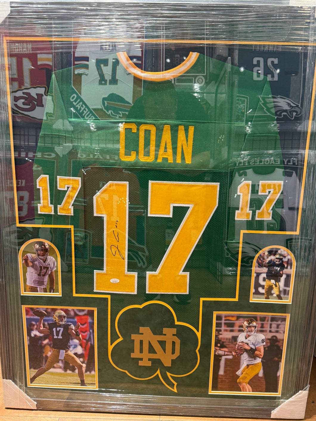 Notre Dame Jack Coan Signed Autographed Jersey Custom Framed COA