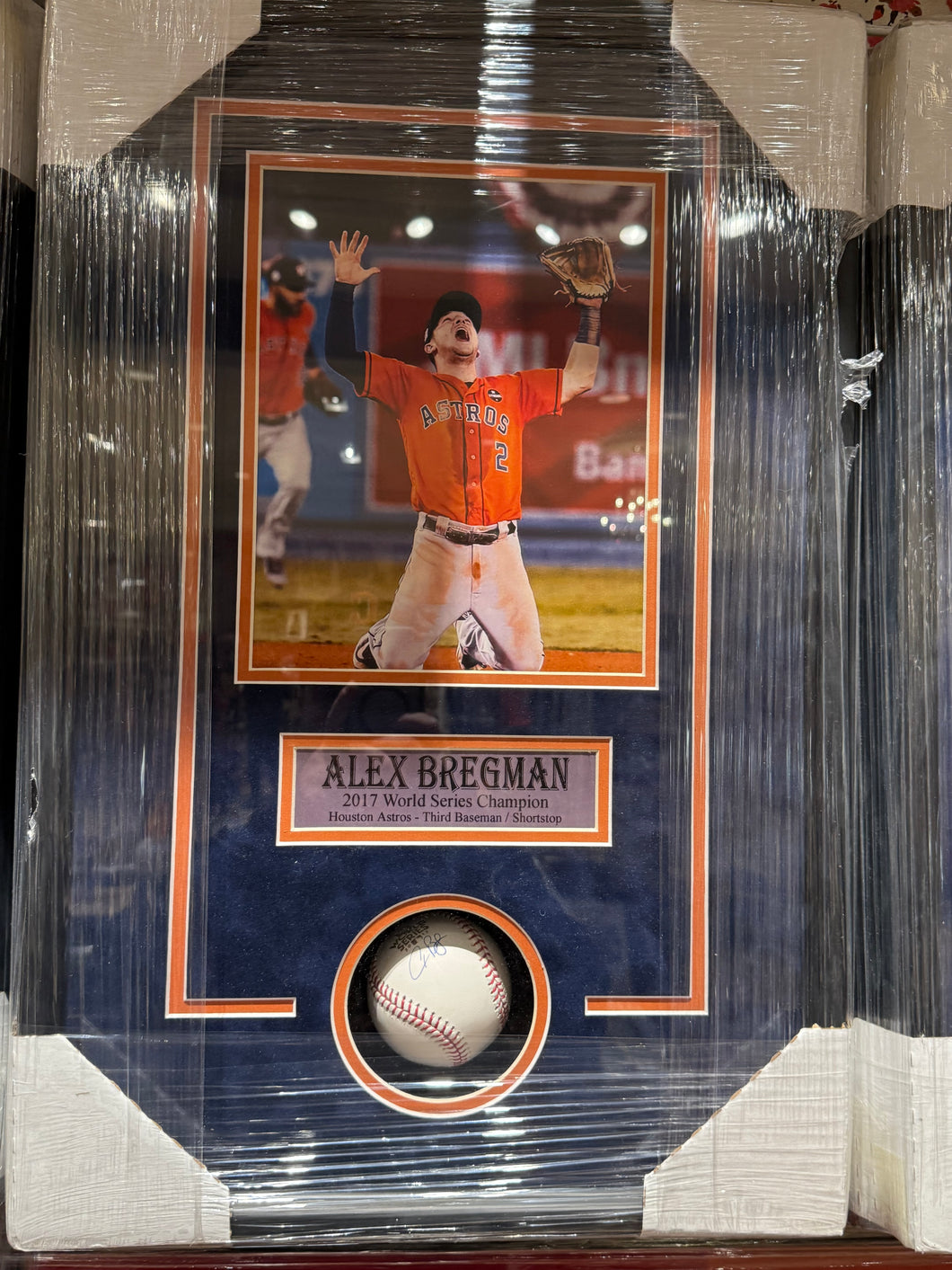 Houston Astros Alex Bregman Signed Autographed Baseball Custom Framed COA