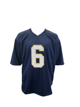 Load image into Gallery viewer, Jeremiah Owusu - Korahmoah Autographed Notre Dame Custom Navy Jersey with Prime Time Witness COA