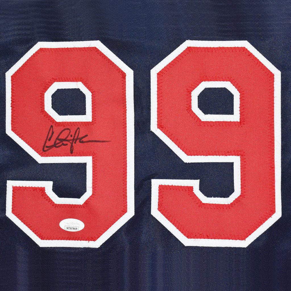 Charlie Sheen Vaughn Major League Hand Signed Autographed Blue Jersey JSA COA