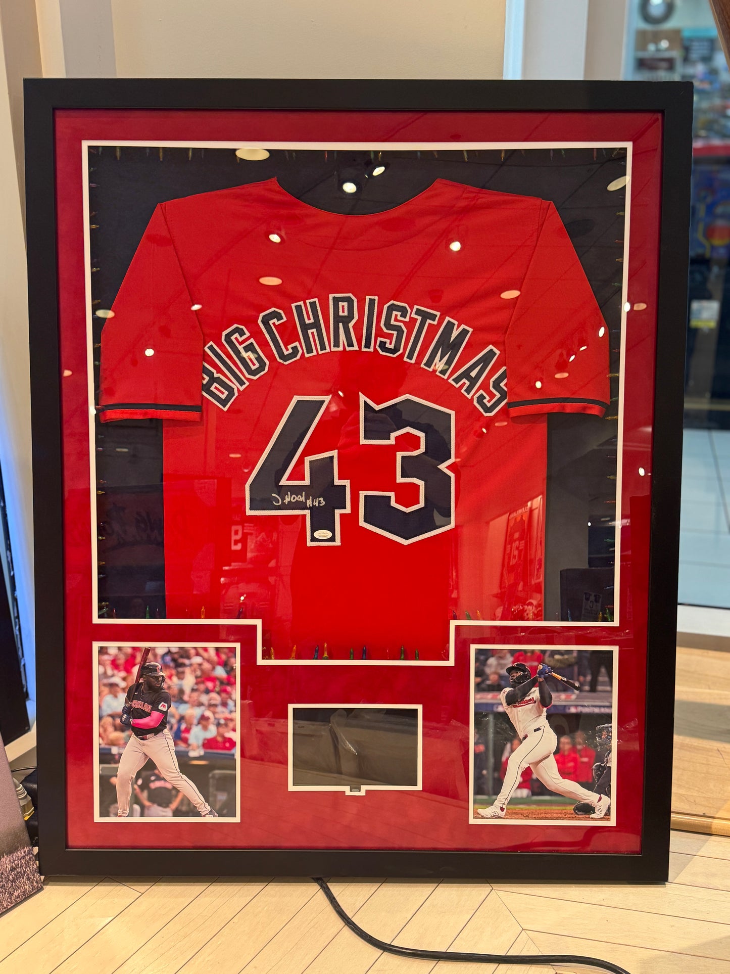 Cleveland Guardians JHonkensy Noel Hand Signed Autographed Jersey Custom Framed JSA COA
