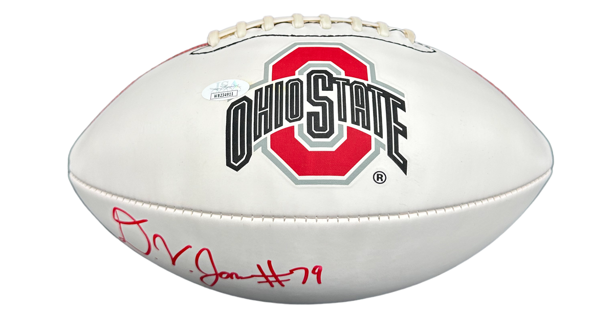 Ohio State Buckeyes Dawand Jones Hand Signed Autographed White Panel Football JSA COA