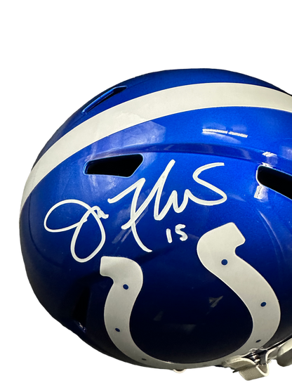 Indianapolis Colts Joe Flacco Hand Signed Autographed Full Size Replica Helmet JSA COA