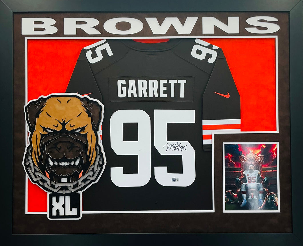Myles Garrett Signed Autographed Cleveland Browns Authentic Nike Jersey Custom Framed Beckett COA