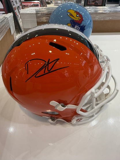Cleveland Browns David Njoku Hand Signed Autographed Speed Full Size Current Style Rep. Helmet with JSA COA