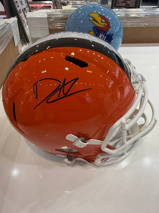 Cleveland Browns David Njoku Hand Signed Autographed Speed Full Size Current Style Rep. Helmet with JSA COA