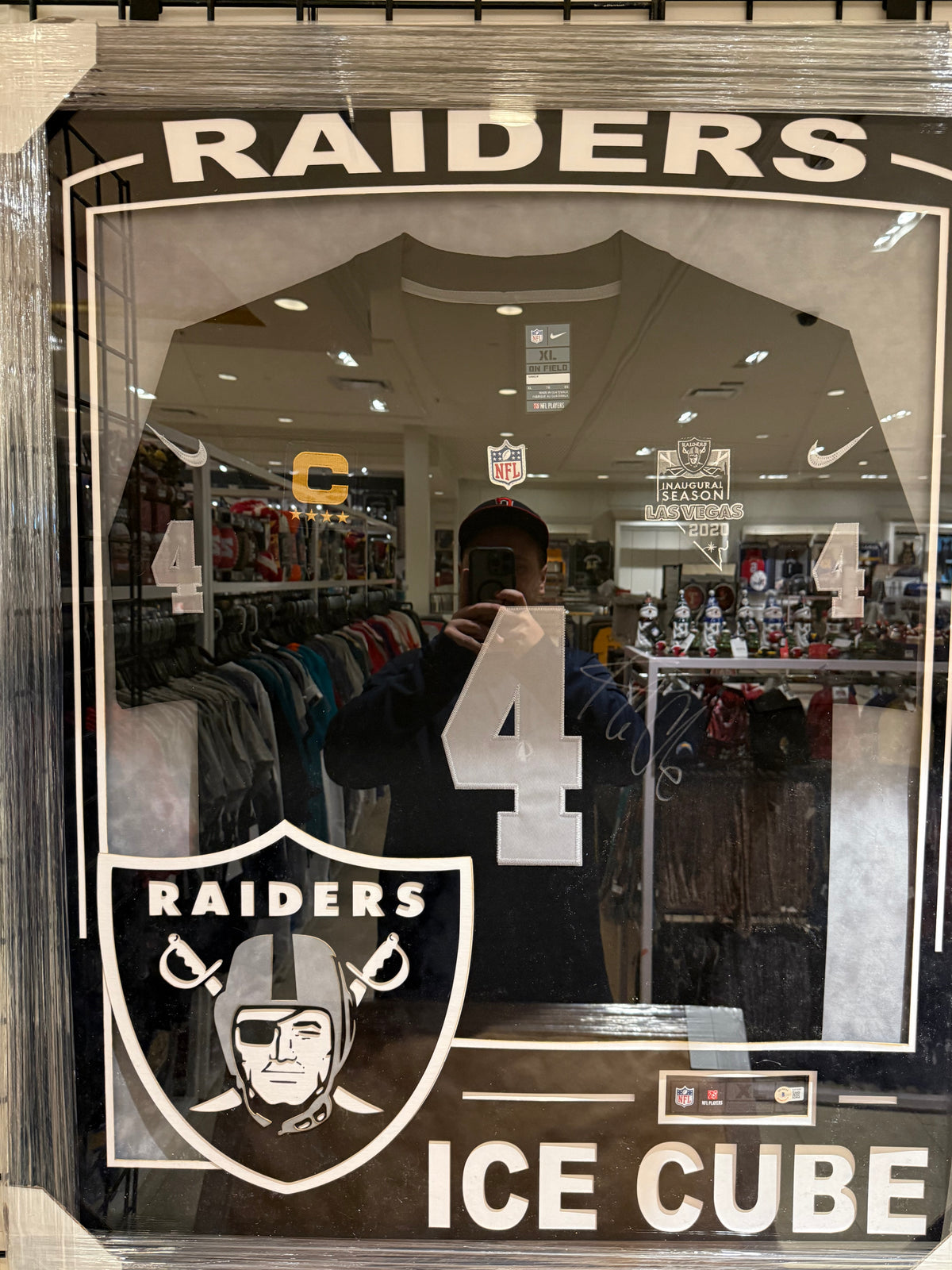 Las Vegas Raiders Ice Cube Signed Autographed Jersey Custom Framed BAS COA