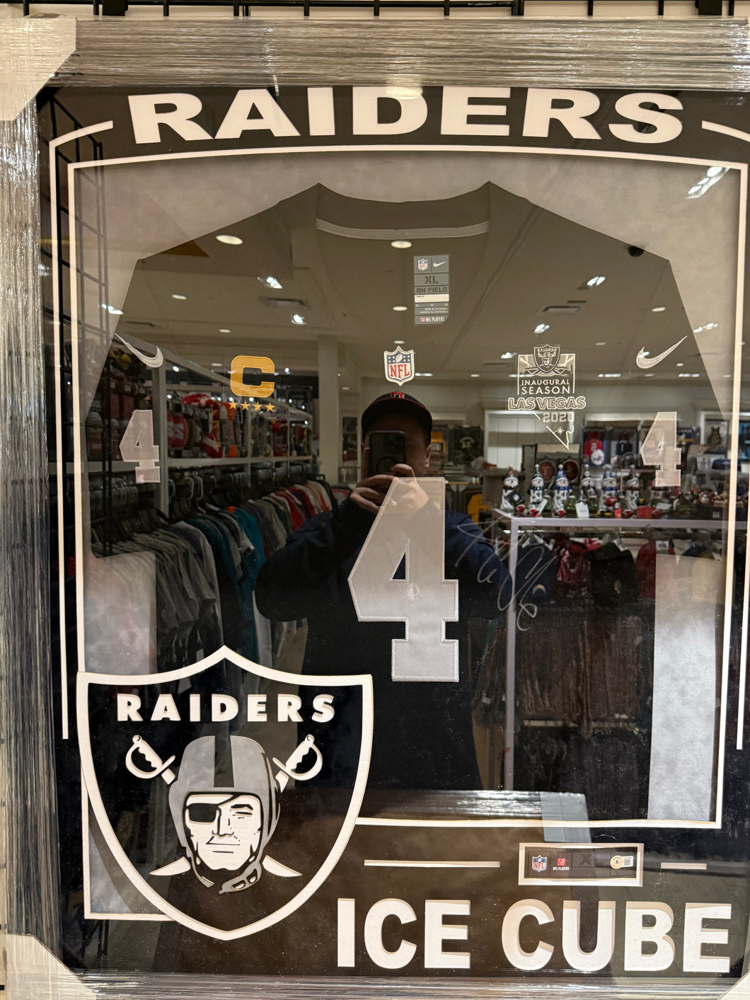 Las Vegas Raiders Ice Cube Signed Autographed Jersey Custom Framed BAS COA