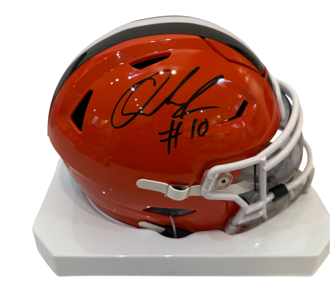 Quinshon Judkins Signed Autographed Cleveland Browns Mid Size Helmet With Visor Swau COA