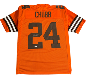 Cleveland Browns Nick Chubb Hand Signed Autographed Custom Jersey JSA COA