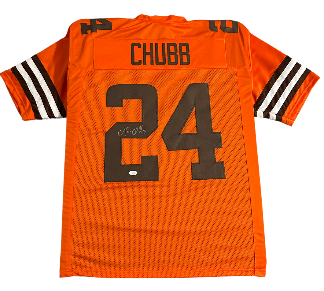 Cleveland Browns Nick Chubb Hand Signed Autographed Custom Jersey JSA COA