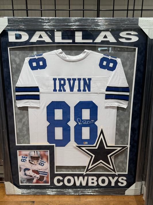 Dallas Cowboys Michael Irvin Signed Autographed Custom Jersey Custom Framed BAS COA