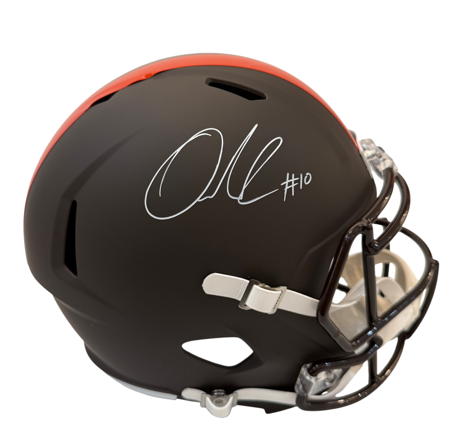 Quinshon Judkins Signed Autographed Cleveland Browns Alpha Dawg Speed Replica Helmet Beckett COA